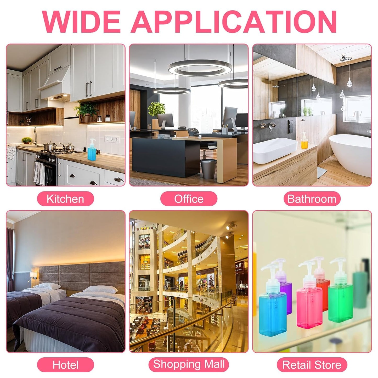 Domensi 24 Pcs 100ml /3.4 oz Pump Bottle Mini Travel Bottles Small Dispenser Containers Plastic Pump Lotion Dispenser Empty Square Travel Size Containers Toiletries (Multicolor)