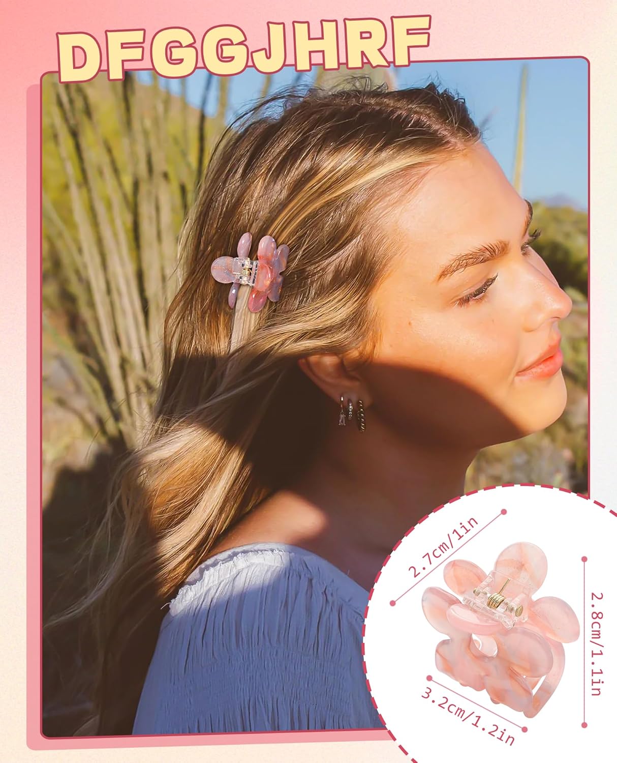 Claw Hair Clips Jaw Clamps - 12PCS Small Hair Claw Jaw Clamp for Thin Hair Styling Accessories Classic Hair Clamp for Women Girls (Sequins(Flower))