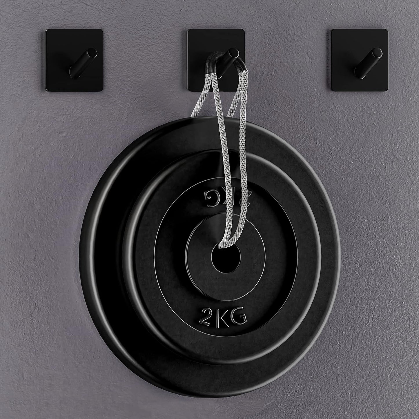 Matte Black Self Adhesive Towel Hooks for Bathroom Wall Door Mounted - SUS304 Stainless Steel Strong Strips Stick on 3M Wall Hooks for Hanging Coat, Hat, Bag, Key, Jacket – 8 Pack