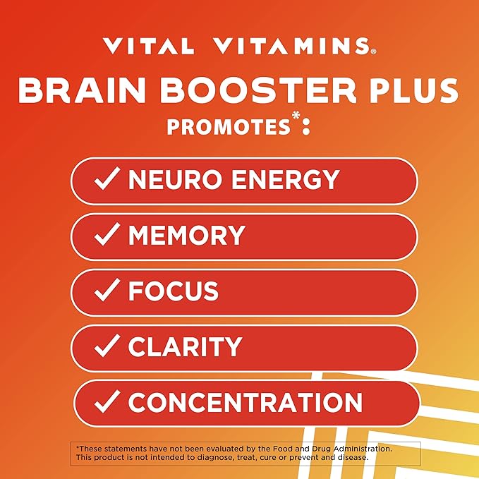 Vital Vitamins Brain Booster Plus + Biotin Complex Capsules