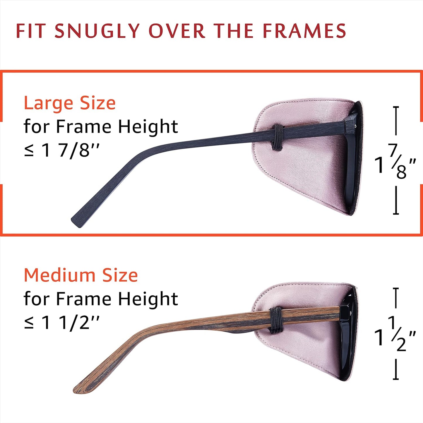 Astropic Large Silk Eye Patch for Adults Kids Big Glasses to Cover Either Eye (Large, Dusty Rose Pink)