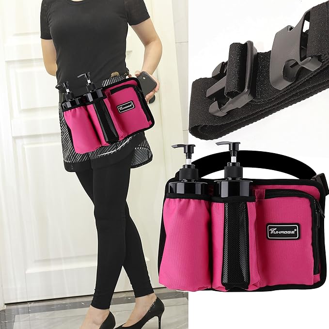 Massage Oil Holster Massage Bottle Bag Lotion Holster Massage Therapist Massage Oil Holster Massage Lotion …(3kd9D-Rose Red)