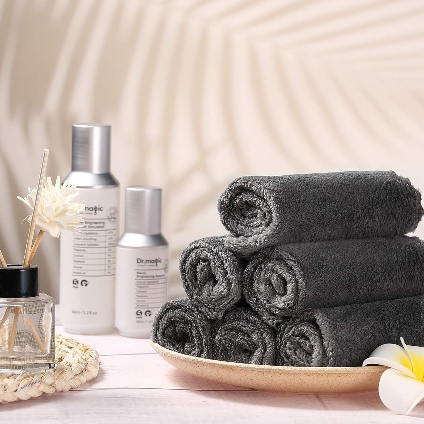 Syhood 12 Pieces Face Wash Cloth 12 x 12 in Makeup Remover Cloths Towel Coral Velvet Facial Microfiber Soft Fast Drying Facial Cleansing Towel for Face(Dark Grey)