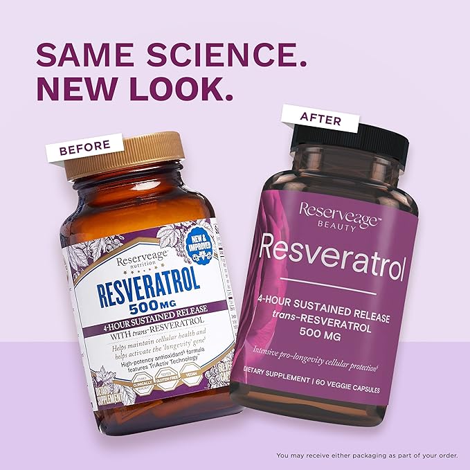 Reserveage Resveratrol & Collagen Replenish Powder - Resveratrol & Collagen Supplement with Hyaluronic Acid and Vitamin C - 60 Resveratrol Capsules, 2.75-Ounce Collagen Powder