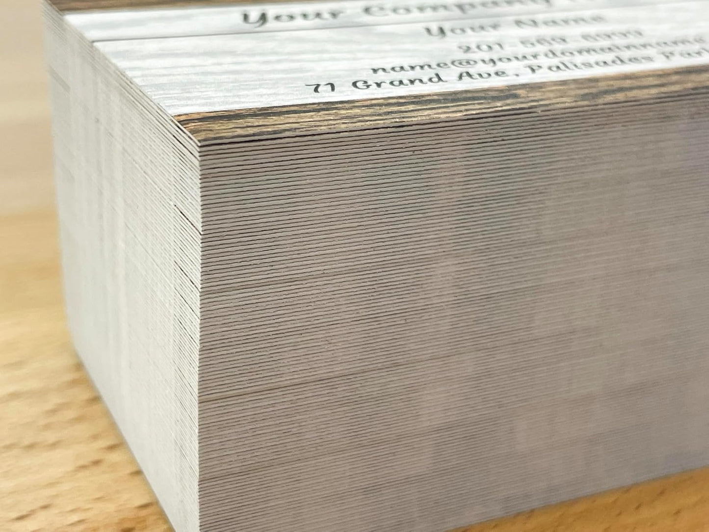 Custom Premium Business Cards 100 pcs Full color - Printed on 16pt(350gsm) or14pt (308gsm) Classic matte paper, Made in The USA (Kraft-Wood)