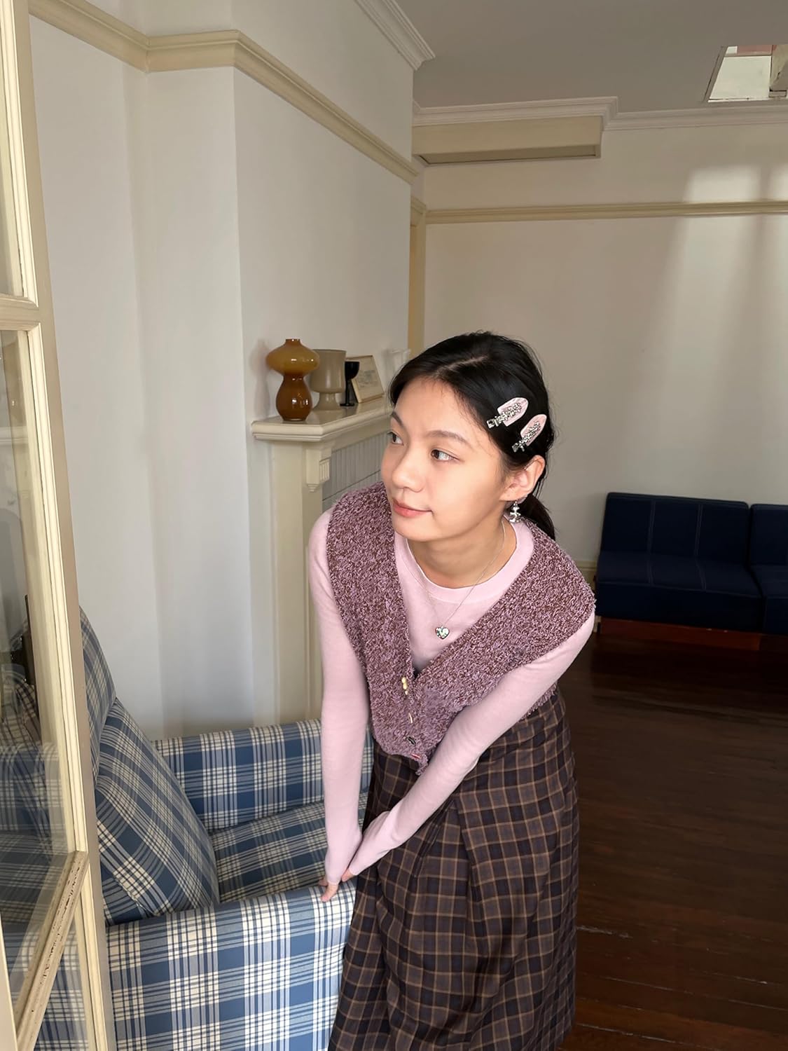 Tagi. Metal Floret Hair Clips, 2 Pack Hair Pins for Thick Hair Styling Accessories (Chocolates)