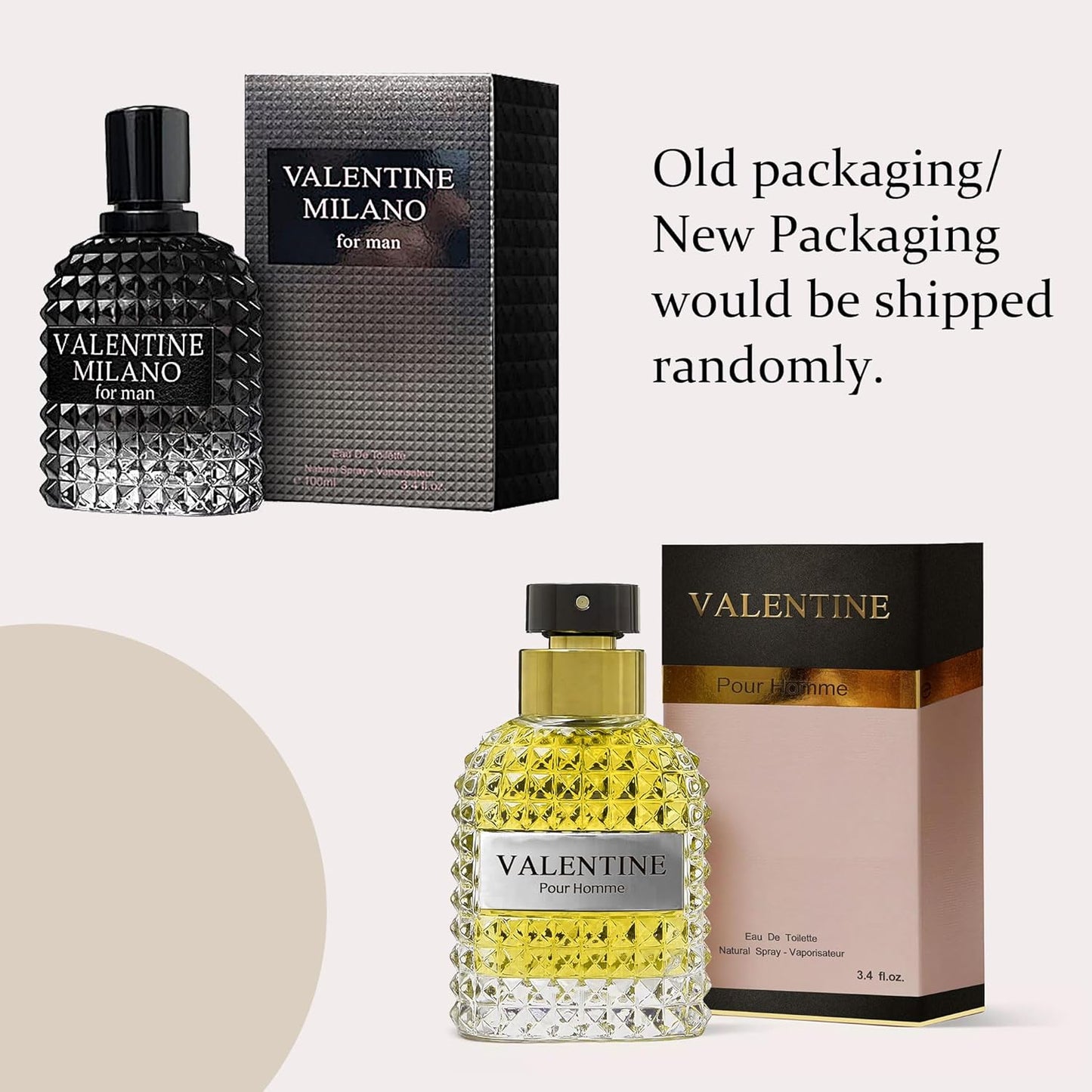 Perfume for Men Valentine Milano Eau de Toilette Natural Spray Men Cologne Masculine Scent 3.4 Fl Oz/100ML 3Pack