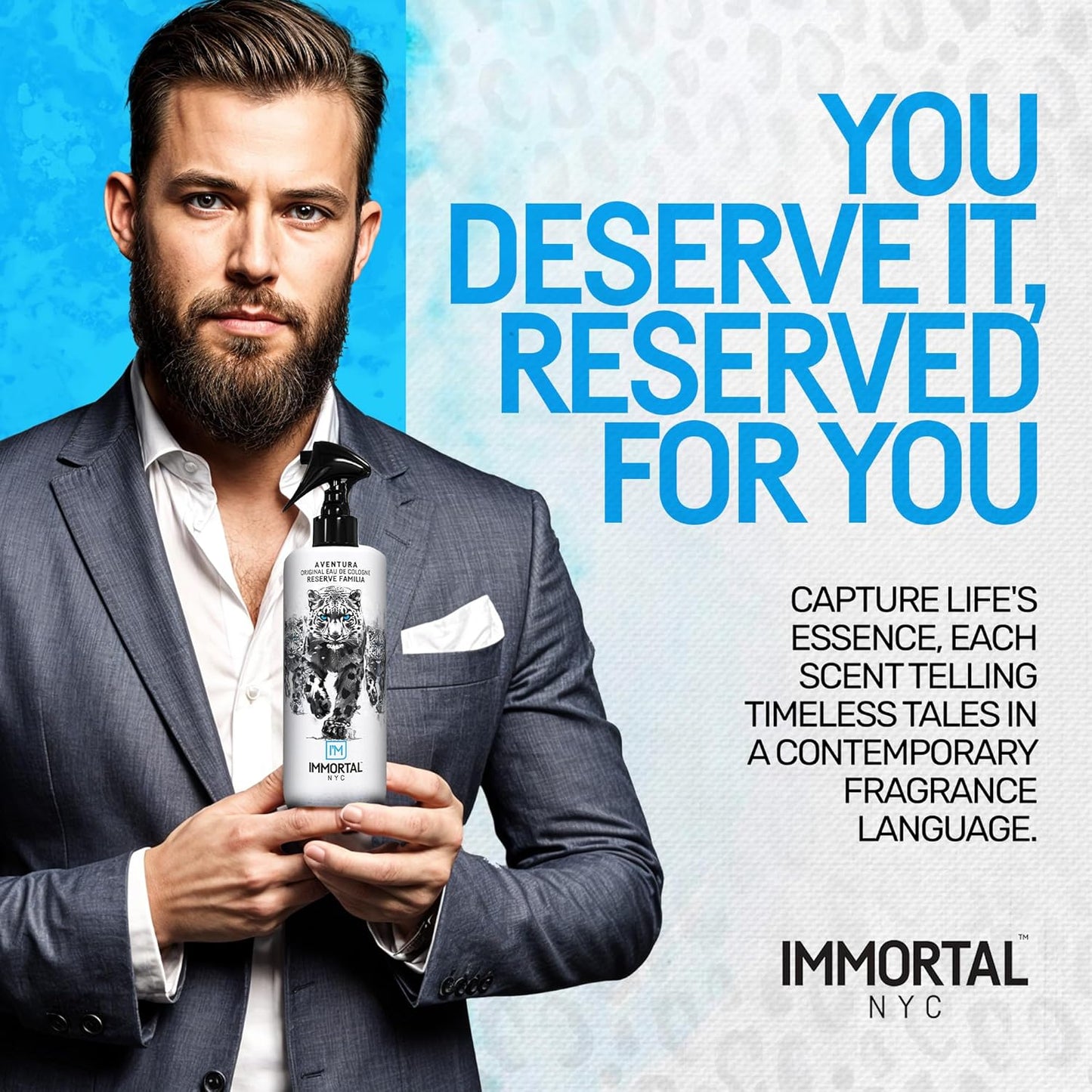 Immortal NYC Reserve Aventura, After Shave For Men, Body/Face 17 oz- Refreshes, Disinfects & Relieves Face and Skin- Fruity Woody Mens Cologne