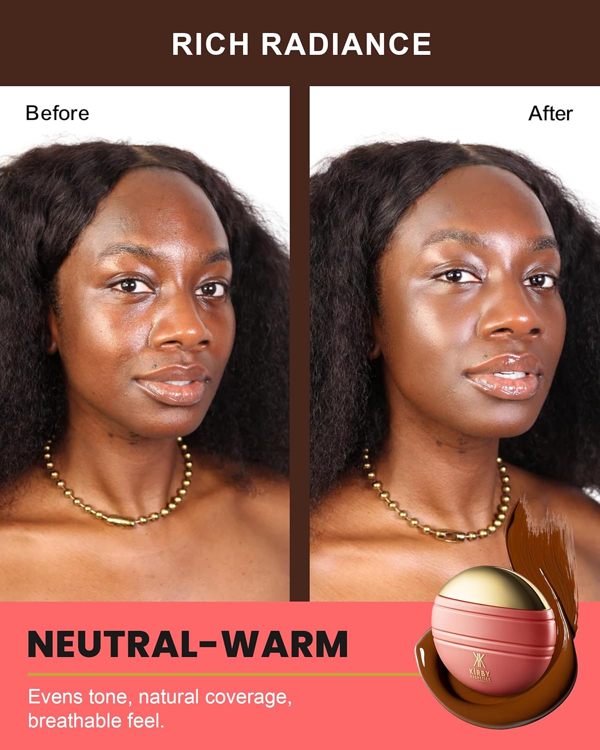 Konfident Glow Skin Tint – Rich Radiance Hydrating Oil-Free Glass-Skin Foundation, Buildable Light-to-Medium Coverage, 30 ml – Inclusive Clean Makeup for Radiant Confidence