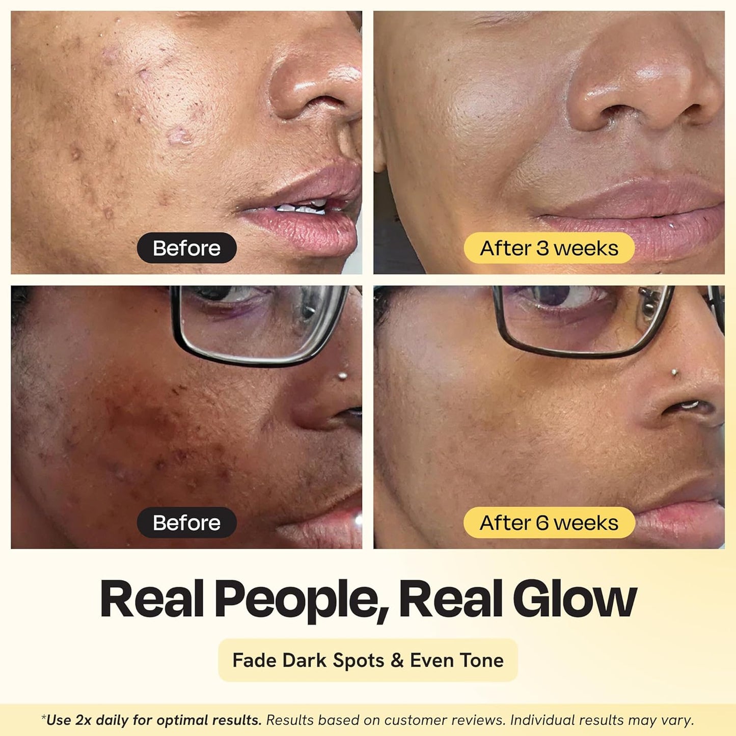 Gleamin Advanced Brightening Face Moisturizer - Face Cream for Women & Men with Vitamin C, Ceramides, Turmeric & Hyaluronic Acid - Faded Cream for Dark Spots, Uneven Skin Tone & Hydration - 1.7 fl oz