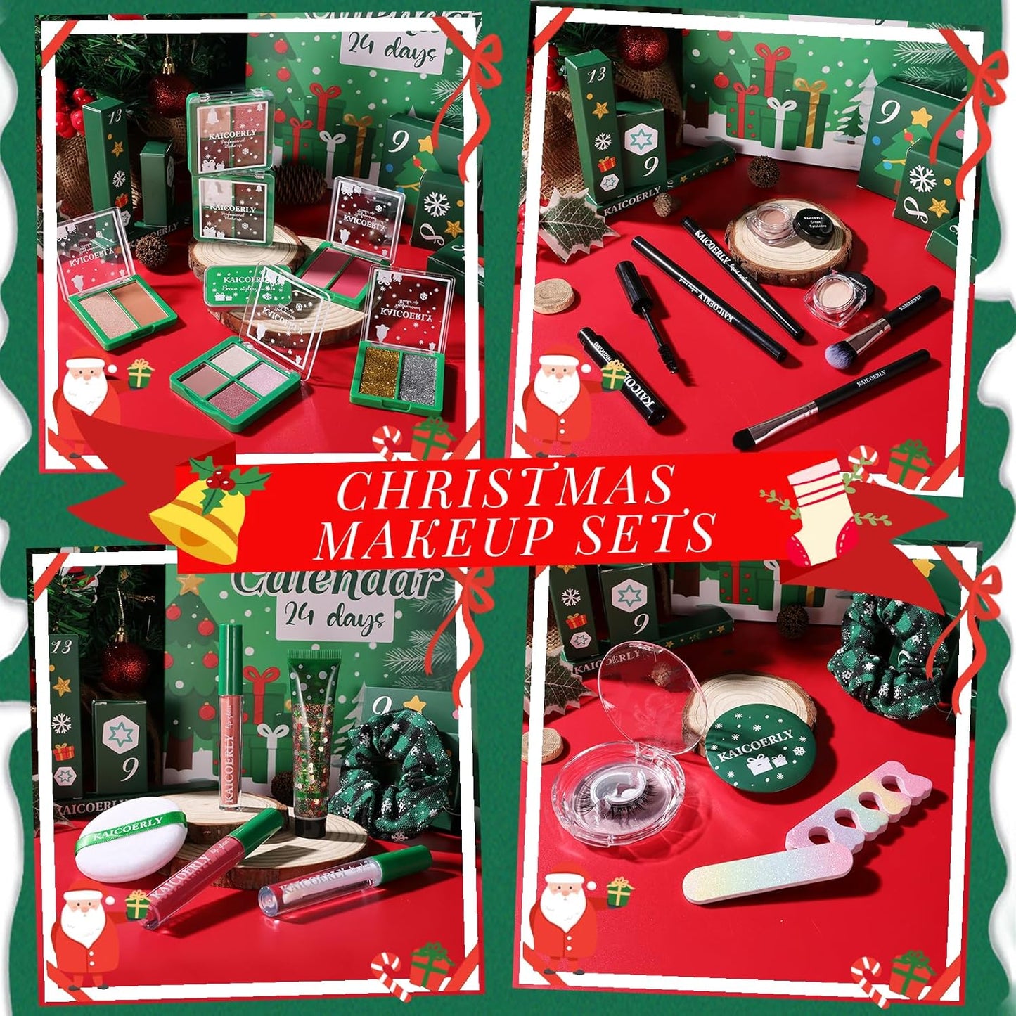 Makeup Advent Calendar 2025,24 Days Christmas Advent Calendar for Teen Girls,2025 Xmas Countdown Calendar Make Up Sets for Christmas Party Festival with Mascara Eyeshadow Lipstick Blush Eyebrow Soap