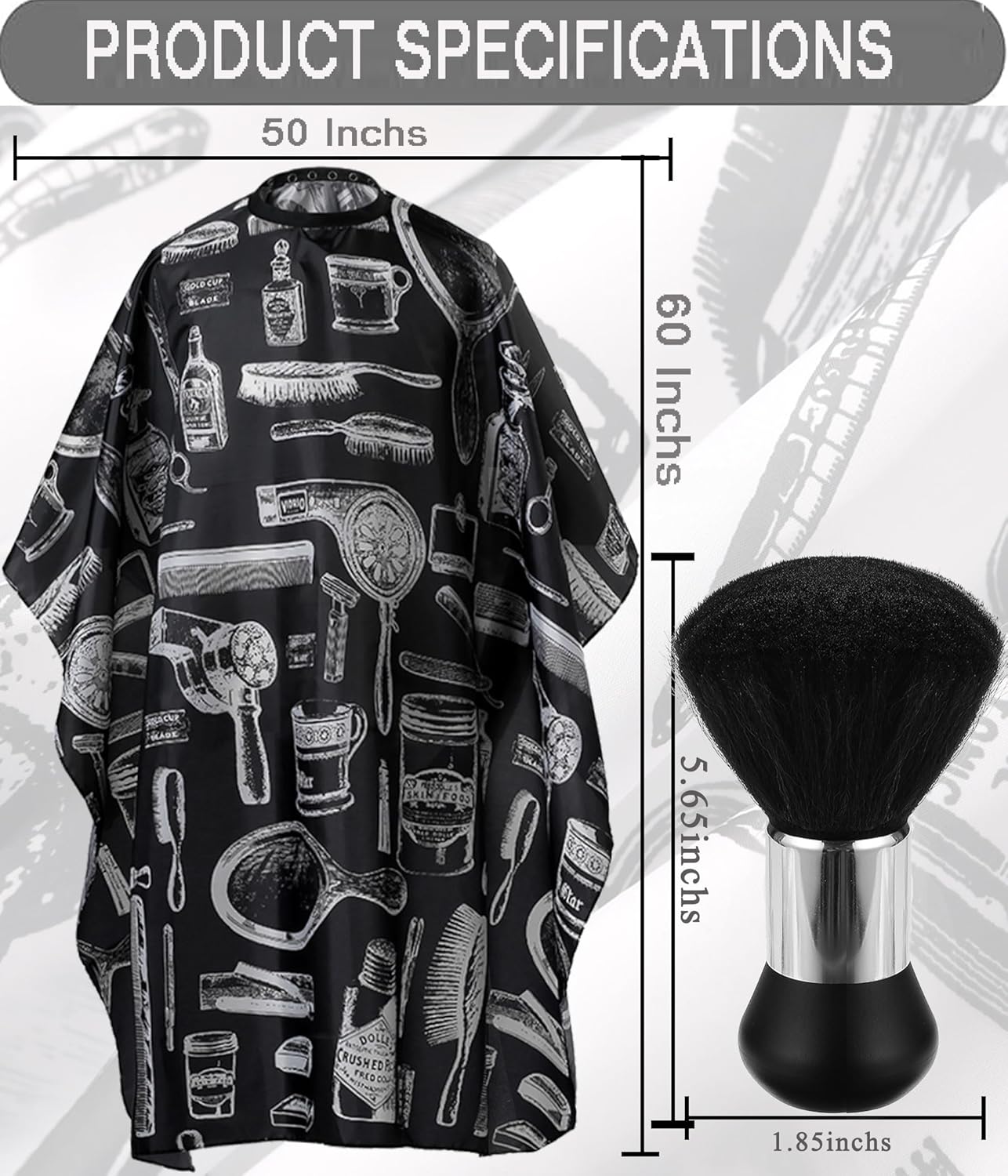 Professional Hair Cutting Cape with Neck Duster Brush, Salon Barber Cape, Hairdressing Accessories (Floral Print)