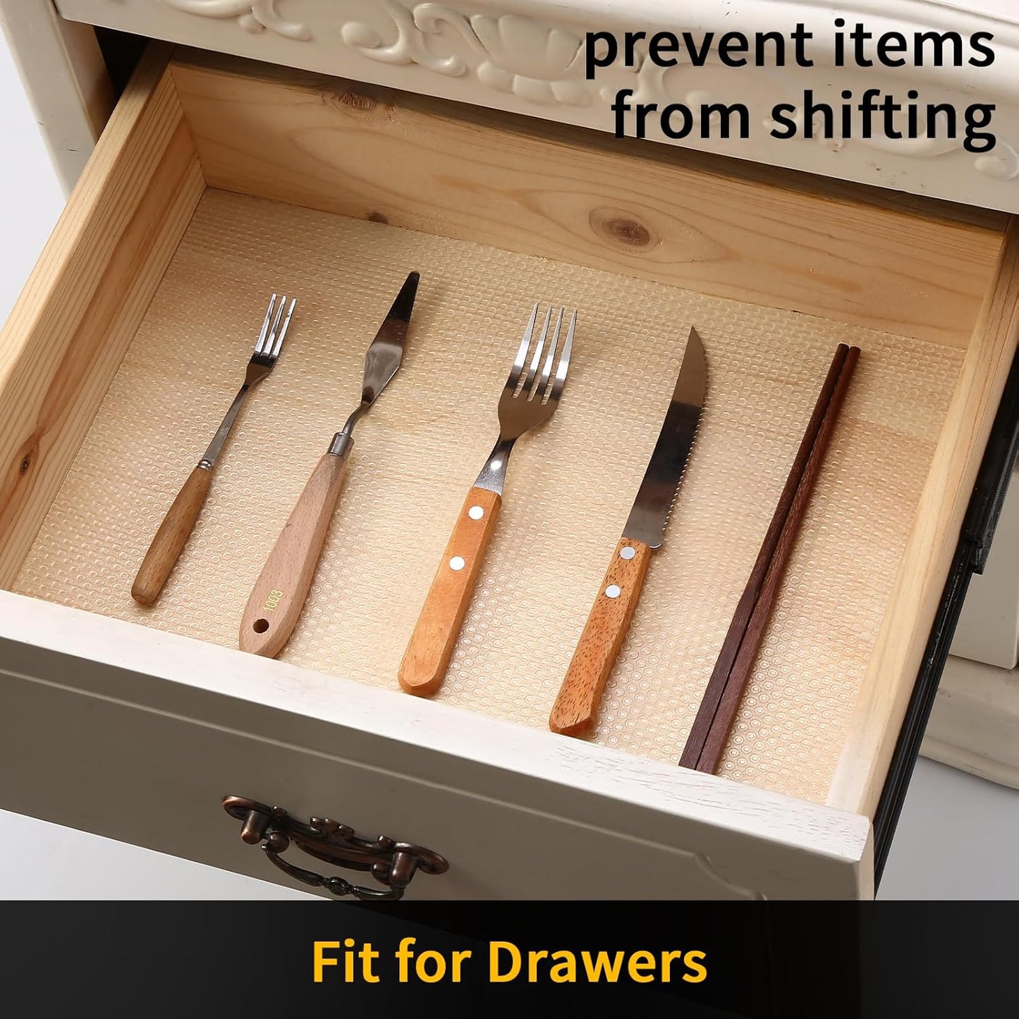 iwtmm Shelf Drawers Liners for Kitchen Cabinets Non-Slip, Washable, Oil-Proof Drawer Liners, EVA Waterproof Non-Adhesive Cabinet Liners for Kitchen, Pantry, Bathroom