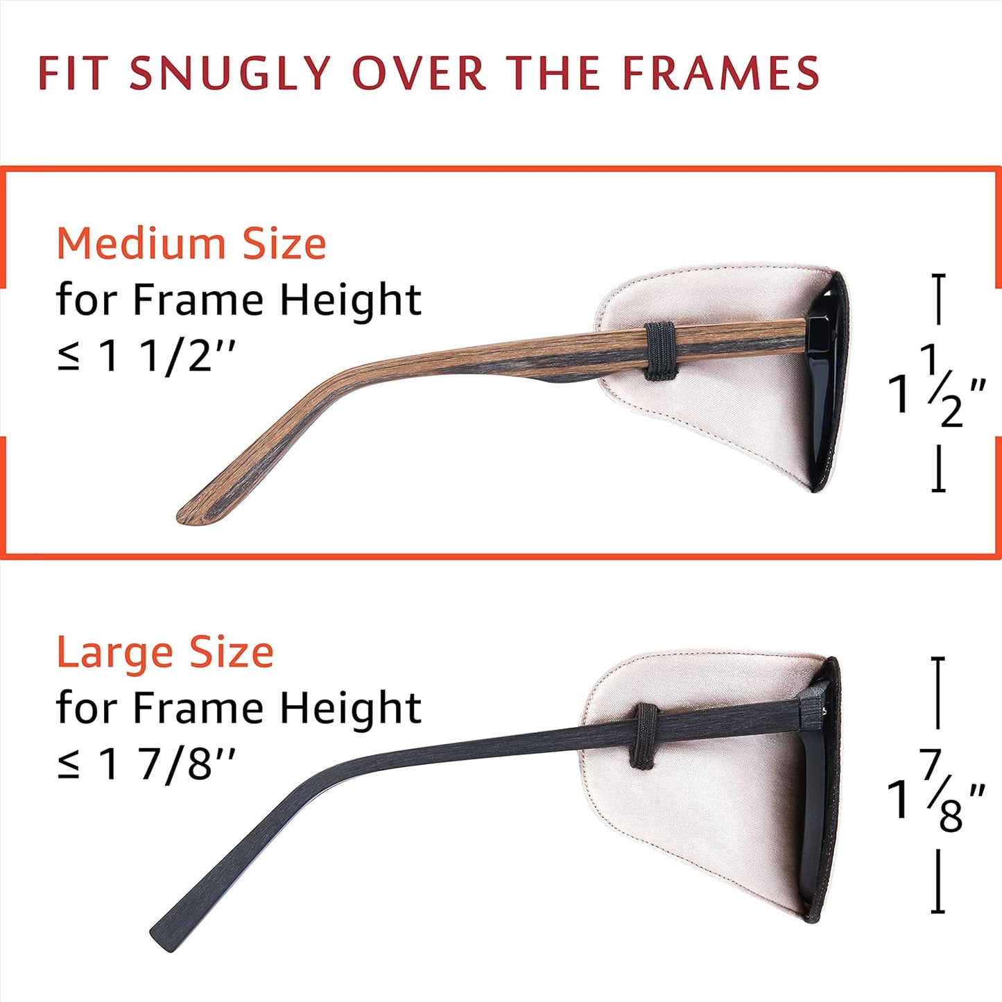 Astropic 2Pcs Silk Eye Patches for Adults Kids Glasses to Cover Either Eye (Medium, Creamy Beige)