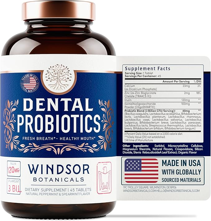 WINDSOR BOTANICALS Concentrated Liquid Collagen Peptides and Dental Probiotics for Bad Breath Bundle