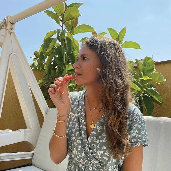 Orange Blossom Lip Balm w/Coconut Oil Trio: Pocket Lip Moisturizer for Dry, Chapped Lips, Set of 3, 0.33 fl. oz. Each