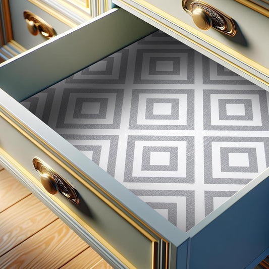 RAY STAR 18X96 Inch Shelf Liner for Kitchen Cabinets, Non-Adhesive Cabinet Liner Washable, PVC Drawer Liner for Dresser Non-Slip Bathroom (Modern Grey)(2 Roll)