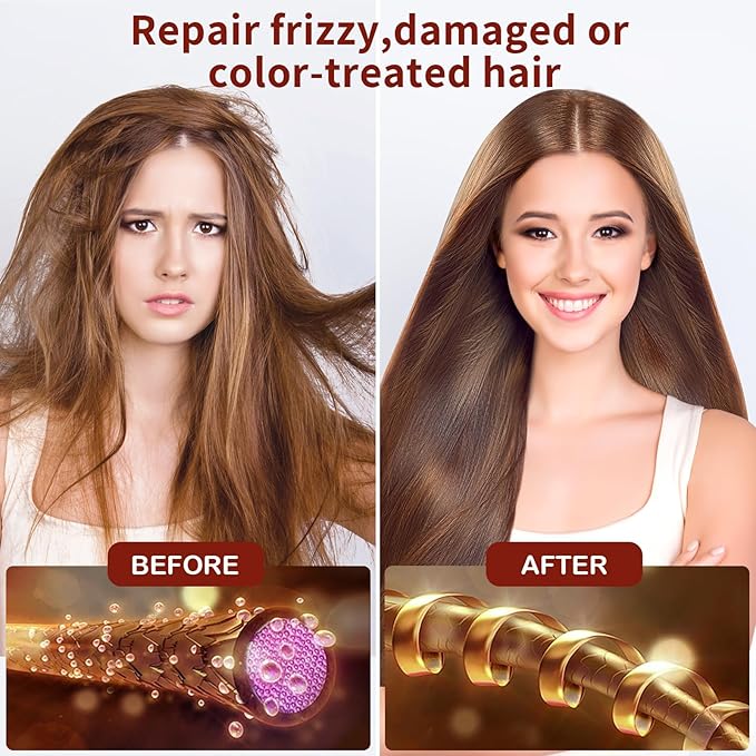 Bablabear Hair Mask Treatment for Dry Damaged Colored Hair and Dark Brown Hair Dye Shampoo 3 in 1 Bundle Set