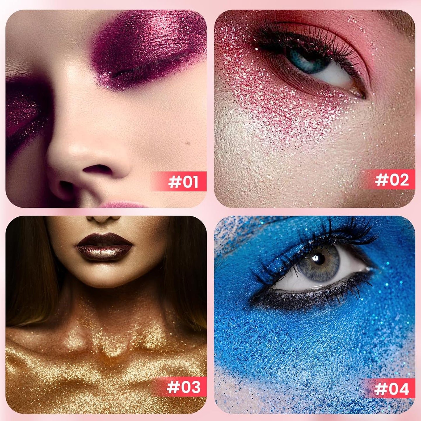 Blue Body & Face Glitter Makeup Stick, Multiuse Waterproof Glitter Gel for Face Body Hair Eye Lip, Holographic Sequins Paint Stick, Mermaid Accessories Makeup