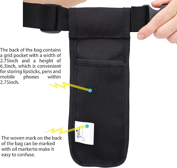 Massage Bottle Bag Massage Therapist Holster Massage Lotion Holster Massage Oil Holster（YR-1KD-Black）