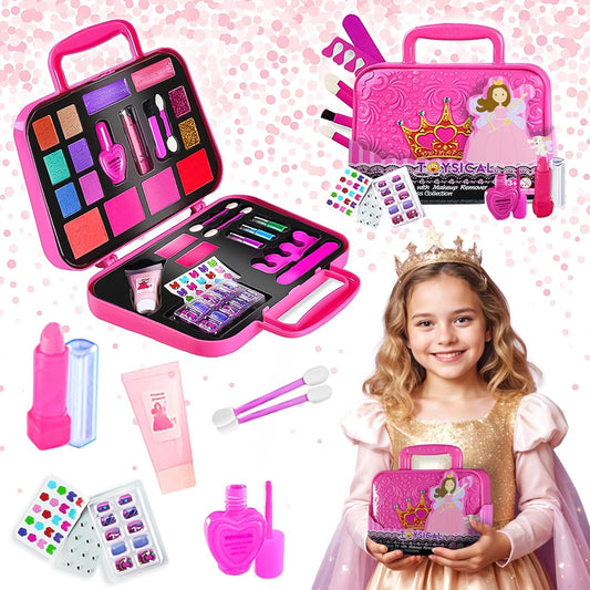 Toysical Princess Kids Makeup Kit for Girl - Real, Non Toxic Makeup for Kids kit with Remover, Washable Toddler Makeup Kit - Birthday Gift Pretend Play Makeup for Ages 3 4 5 6 7 8 9 10 Years Old