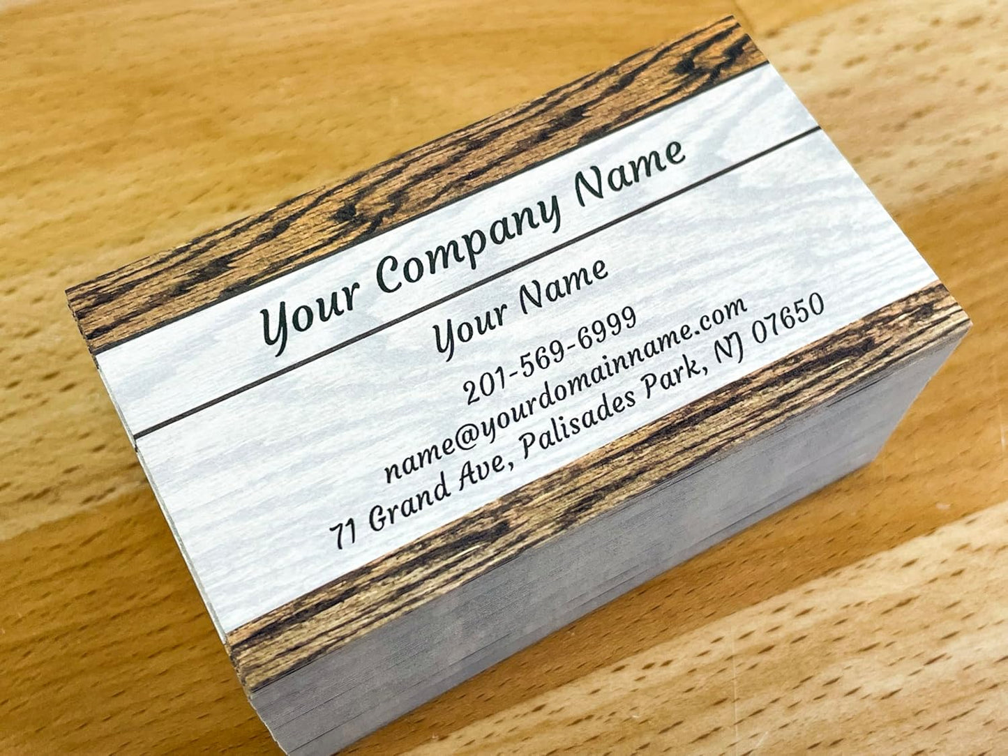 Custom Premium Business Cards 100 pcs Full color - Printed on 16pt(350gsm) or14pt (308gsm) Classic matte paper, Made in The USA (Kraft-Wood)