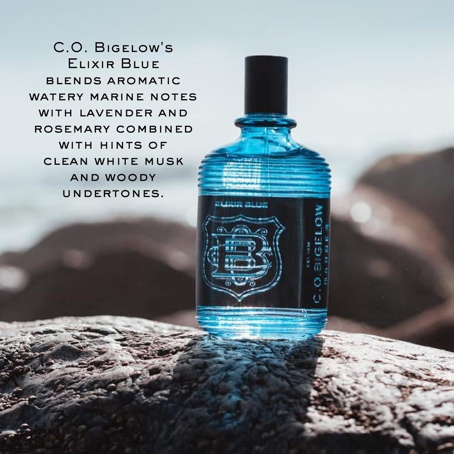 C.O. Bigelow Elixir Blue Cologne for Men, Aquatic Lavender & Rosemary Fragrance, Long Lasting Men's Cologne, Elixir Perfume for Men, 2.5 Fl Oz