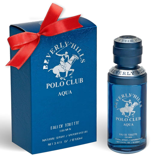 Beverly Hills Polo Club AQUA - Cologne for Men with Italian Bergamot, Green Lemon, Rosemary & Patchouli Notes - Fresh & Aquatic Fragrance Scent - Eau De Toilette Spray 3.40fl.oz / 100ml
