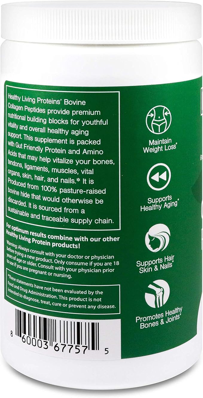 Healthy Living Proteins Bundle - 10oz Bovine Collagen Powder & 90ct Multi Collagen Gummies