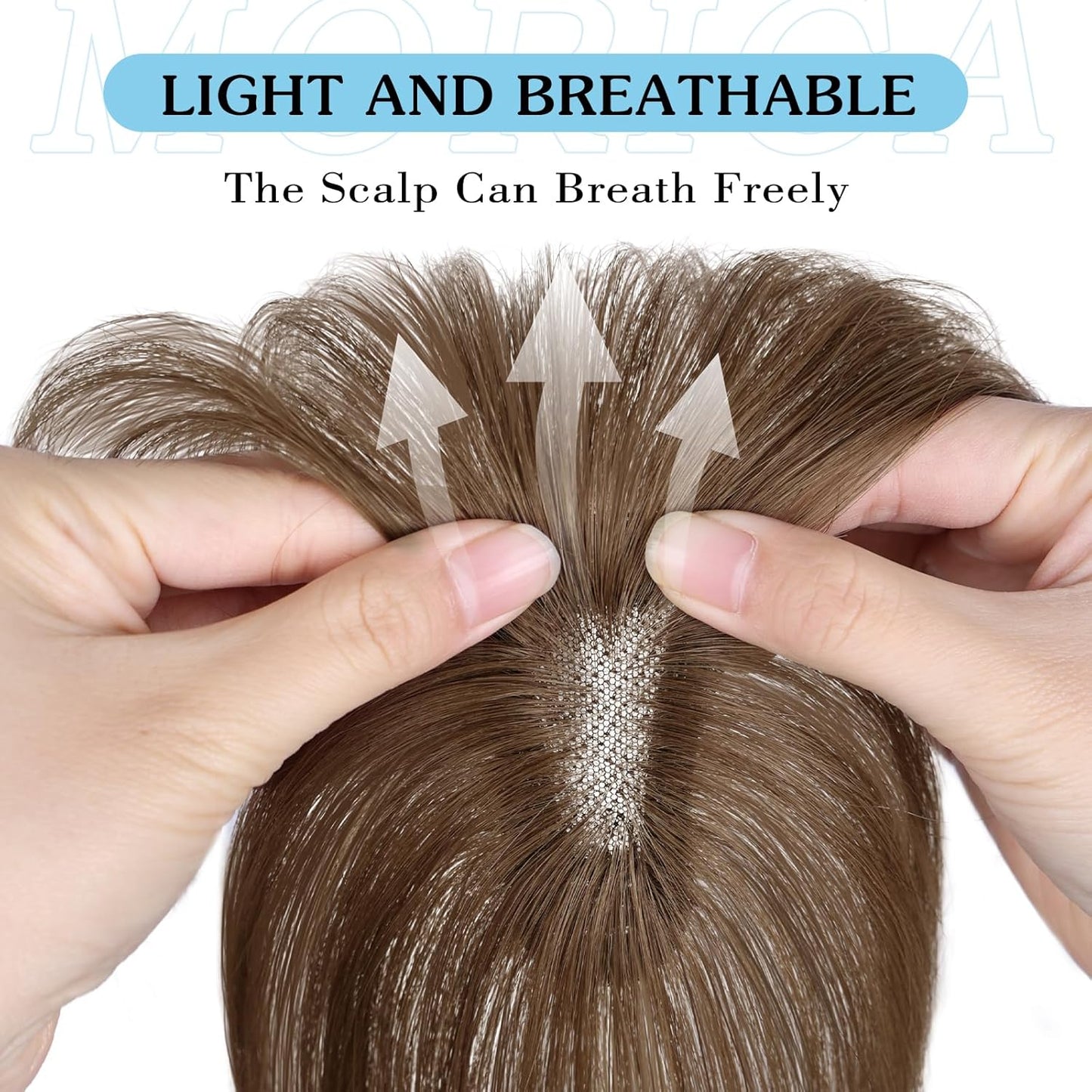 MORICA Bangs Hair Clip, 360° 3D Cover Clip in Bangs 100% Real Human Hair Toppers with Bangs，Hair pieces for Women Fake Bangs for Daily Wear (Brown, 5×7 3D Bangs)