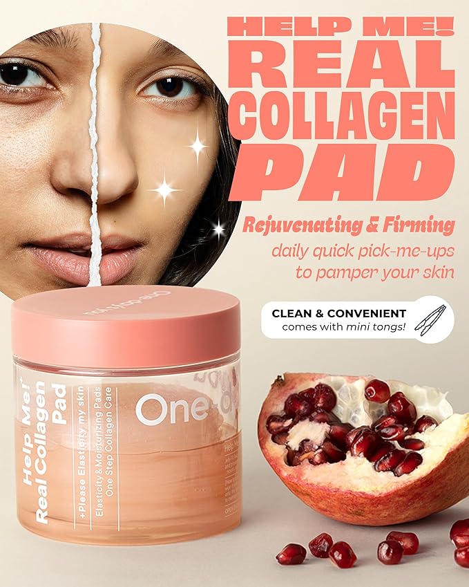 ONE-DAY’S YOU Help Me! Real Collagen Pads | Skin Firming & Moisturizing | Elasticity Care for Daily Use | 70 Pads | Korean Skincare for Firm & Youthful Skin