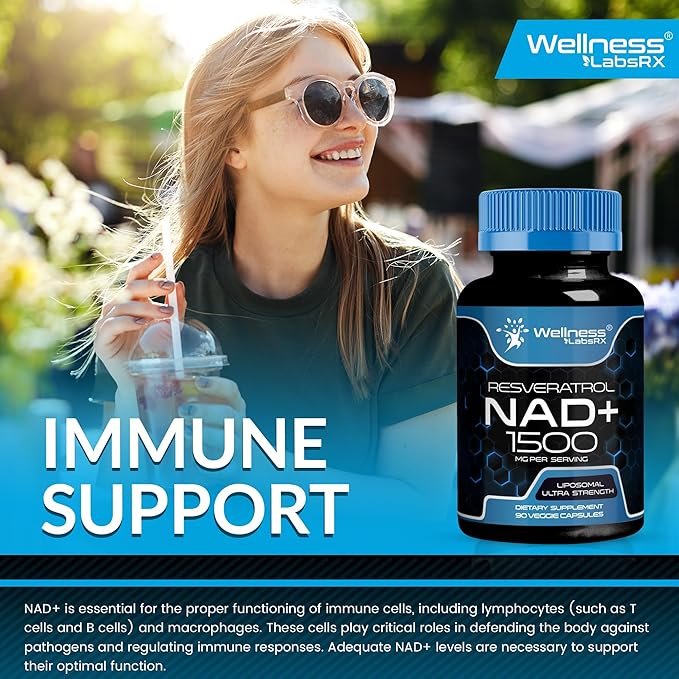 NAD Supplement, 1500mg - Liposomal NAD+ Supplement with Resveratrol, NAD Plus Boosting Supplement - Support Cellular Health, Stamina & Healthy Aging - Ultra Strength Capsules - 3 Pack