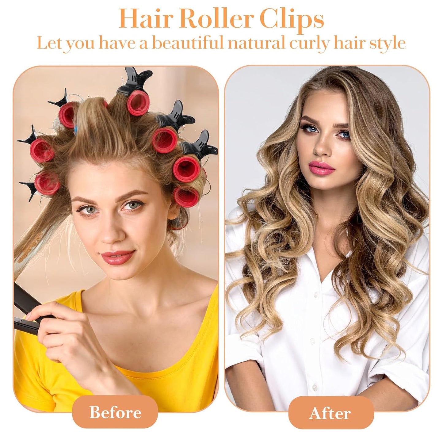 12 Pcs Hot Roller Clips Plastic Hair Curler Claw Clips for Sectioning Styling Creating Voluminous Curls Lightweight Styling Accessories for Home Travel Use DIY Hairstyling Bridal Party Looks