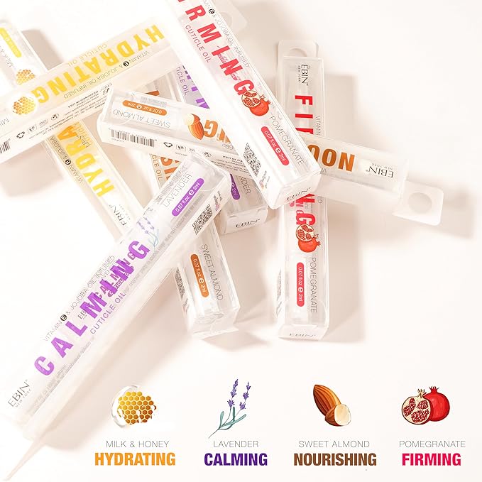 EBIN NEW YORK Cuticle Oil Pen - Hydrating Milk & Honey Infused, Jojoba Oil and Vitamin E Blend to Soften Cuticles and Strengthen Nails, Travel Size