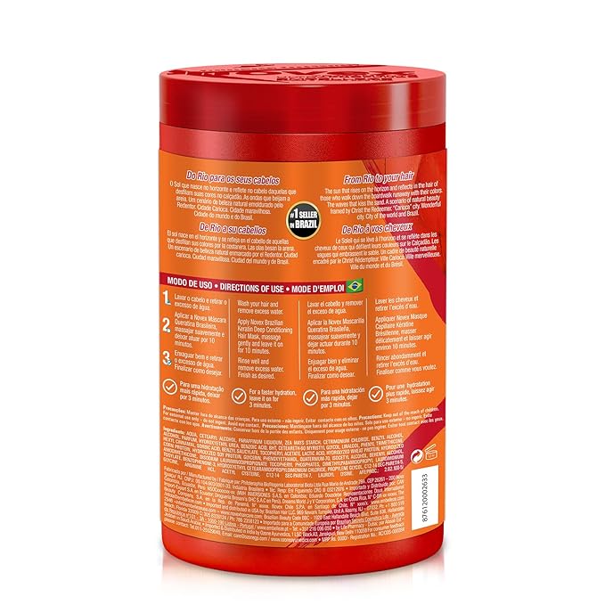 NOVEX Hair Conditioning Mask, Keratin for Frizz Control & Damage Repair, Ultra Concentrated Formula, 1kg / 35.3 oz