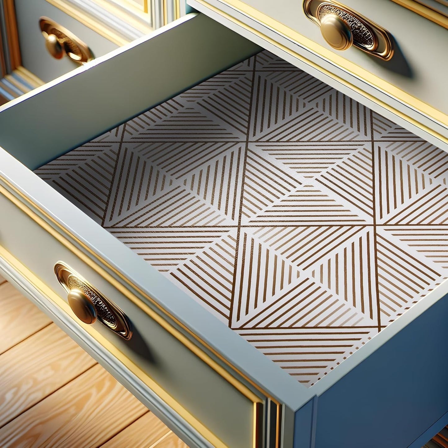 RAY STAR 18X96 Inch Shelf Liner for Kitchen Cabinets, Non-Adhesive Cabinet Liner Washable, PVC Drawer Liner for Dresser Non-Slip Bathroom (Classic)(5 Roll)