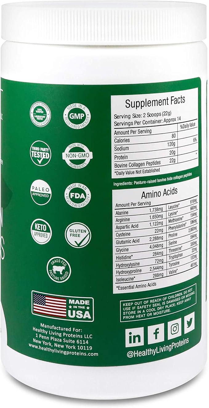 Healthy Living Proteins Bundle - 10oz Bovine Collagen Powder & 90ct Multi Collagen Gummies