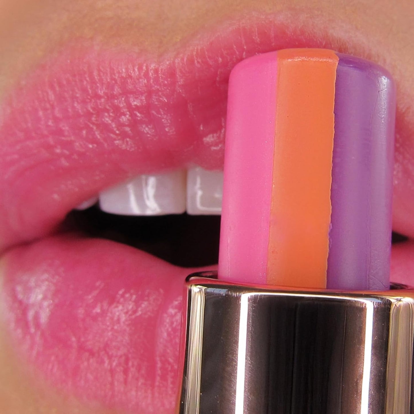 Winky Lux Sorbet Tri-Color Tinted Lip Balm – Hydrating Lip Balm, Sheer Pink Tint, Nourishing Lip Care with Jojoba Oil & Vitamin E, Moisturizes & Softens Dry Lips, Buttery Soft with Pink Coconut Scent