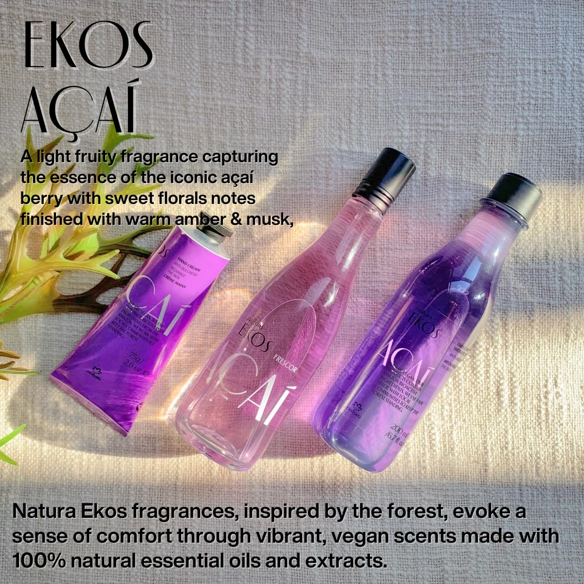 Natura - Ekos Açaí Body Mist Frescor – Refreshing Fragrance with Notes of Açaí, Pineapple, Peony, Musk & Amber – Tropical & Woodsy Brazilian Perfume – 5 fl oz (150 ml)