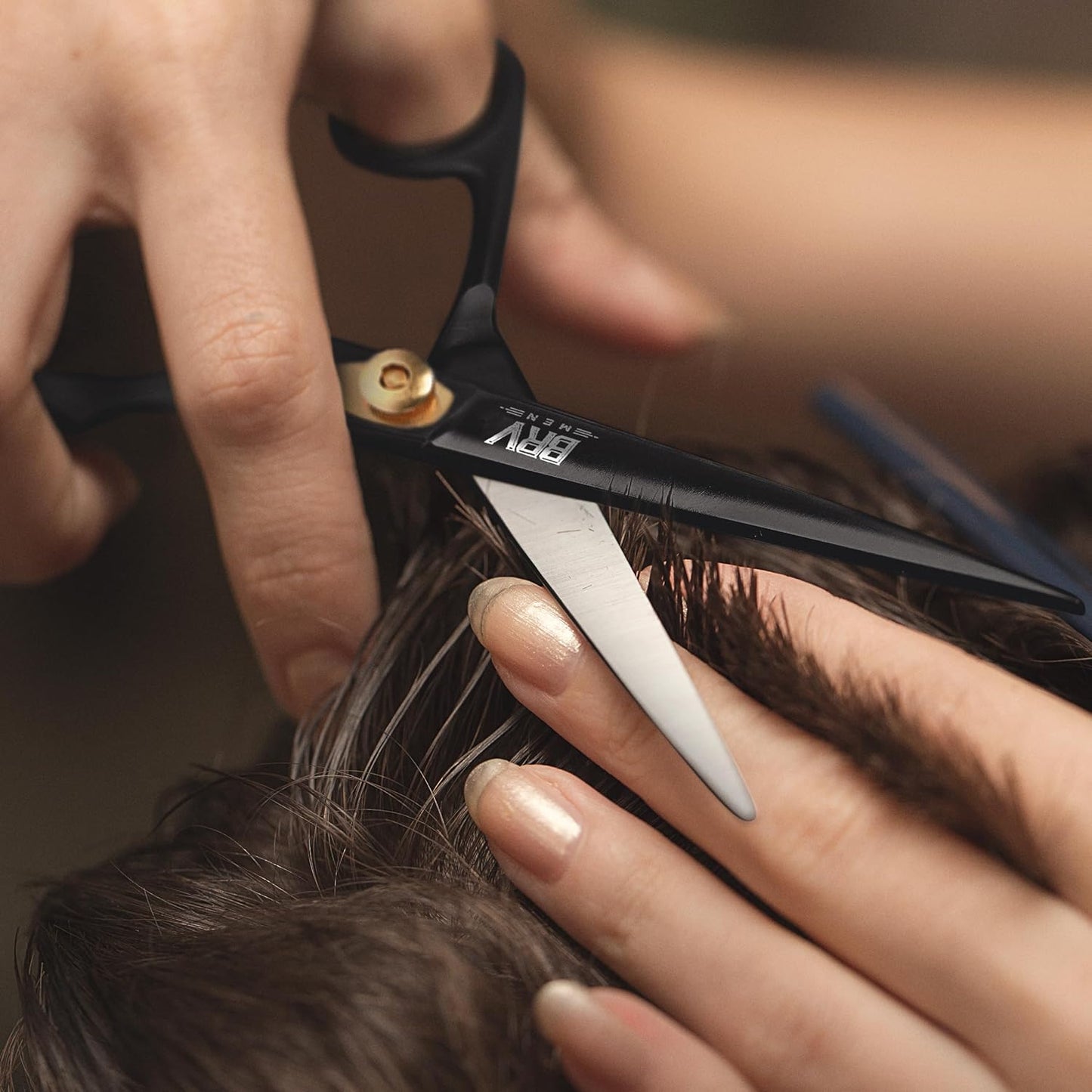 Razor Sharp Hair Scissors - 6.5" - Hammer Forged & Hand Sharpened - 100% Stainless Steel - RIGHT HANDED (Black)