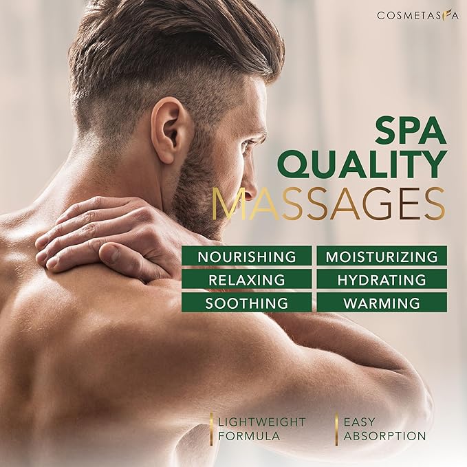 Cosmetasa Sore Muscle Massage Oil with Massage Hot Stones - Soothes Muscle and Joint with Arnica Extract, Peppermint, Chamomile, and Lavender Oil