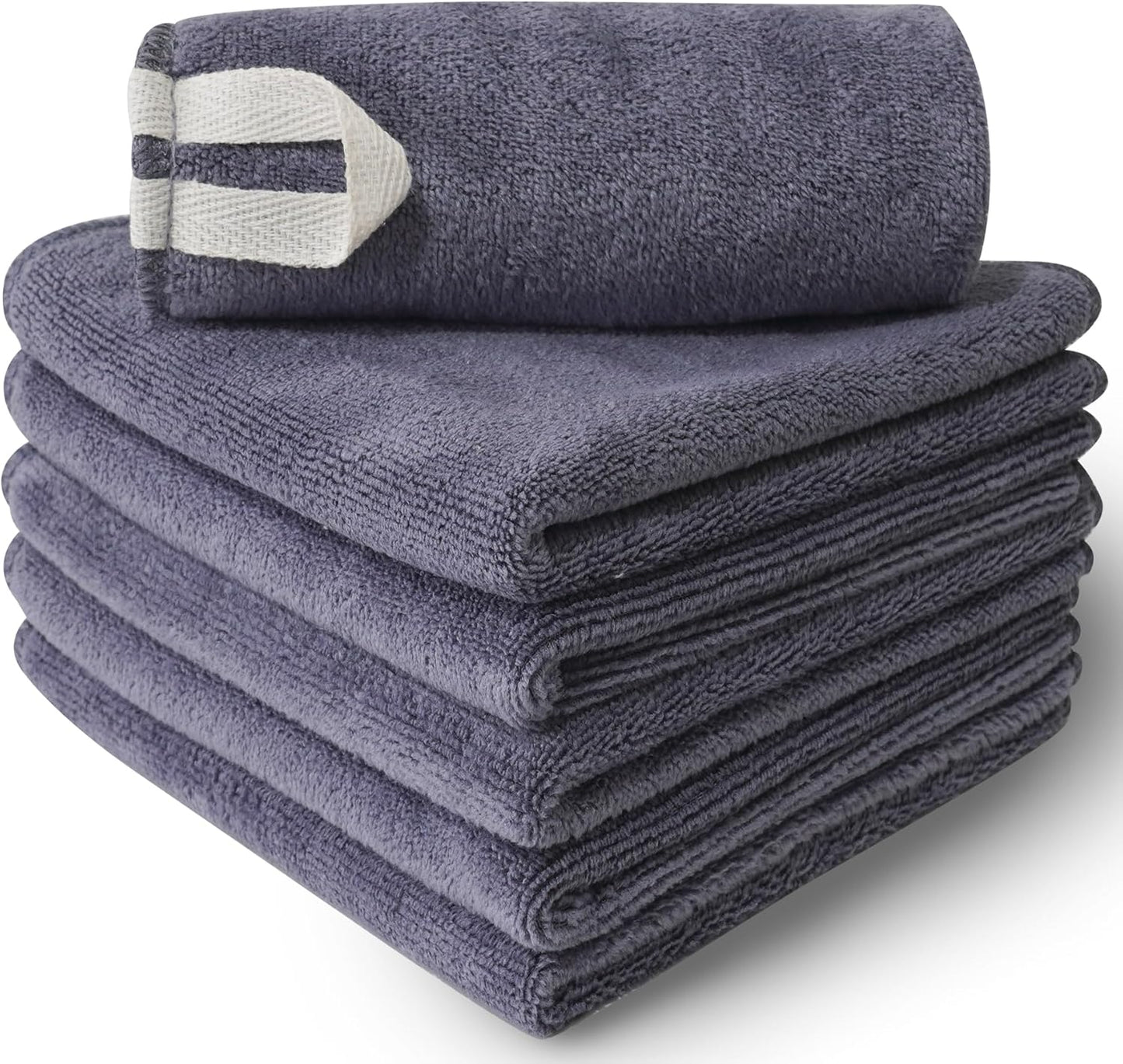 Makeup Remover Cloth, 12 x 12 Inch Microfiber Makeup Remover Towels Erase Makeup with Just Water, Reusable Grey Microfiber Face Towels Washcloths