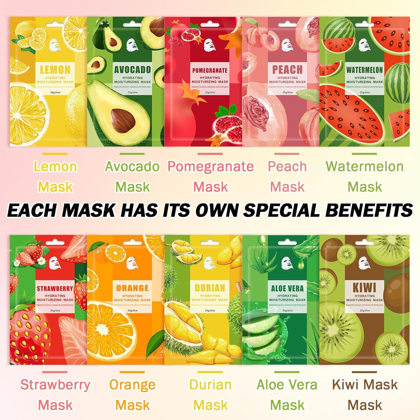 30PCS Hydrating Facial Sheet Mask,Moisturizing Face Masks Skincare Gift Set,Brighten Long Lasting Face Mask Skin Care & Facial Mask Kit for All Skin Types
