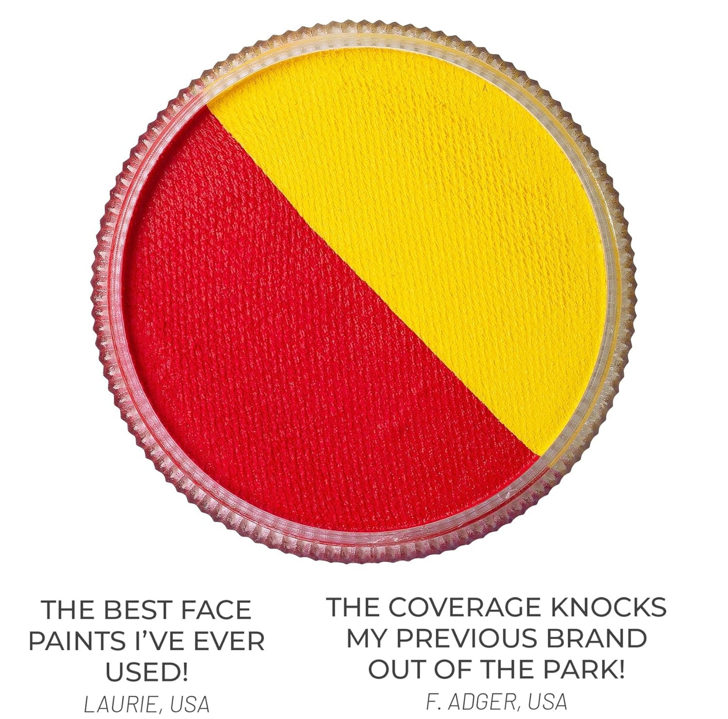 Blue Squid Face Paint Water Based Single Cake Professional Face Paint & Body Paint - Water Activated, Kids Adults Face Painting for Costume, Halloween Makeup, Cosplay - Red & Yellow Face Paint 30g