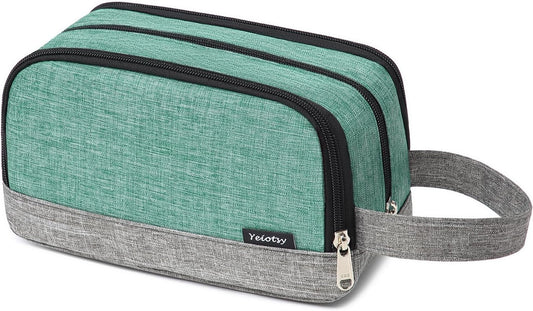 Yeiotsy Men's Travel Toiletry Bag – Color Clash Dopp Kit with Mesh Pockets, Durable Shaving Organizer for Gym, Camping & Weekend Trips