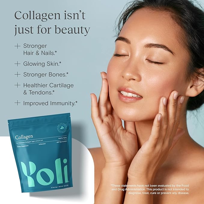 Yoli® Collagen Powder - Multi Collagen Protein Powder with Sodium Hyaluronate - Collagen Supplements for Women and Men - Collagen Types I, II, III, V, and X