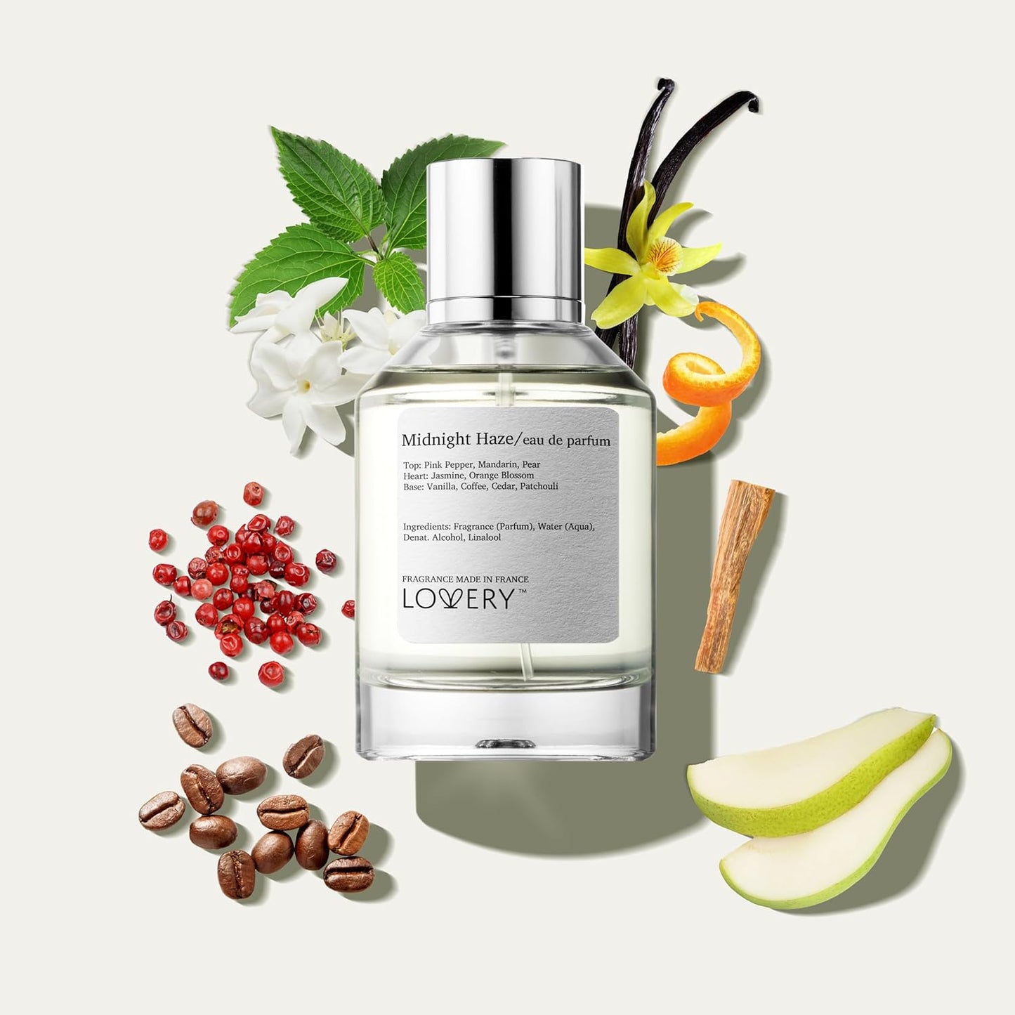 LOVERY Christmas Eau De Parfum Inspired by Y s.l's Black Opium. Midnight Haze Perfume for Women, Clean Long Lasting Vegan Womens Perfumes - Vanilla, Jasmine, Coffee, Warm, Sensual Fragrance, France