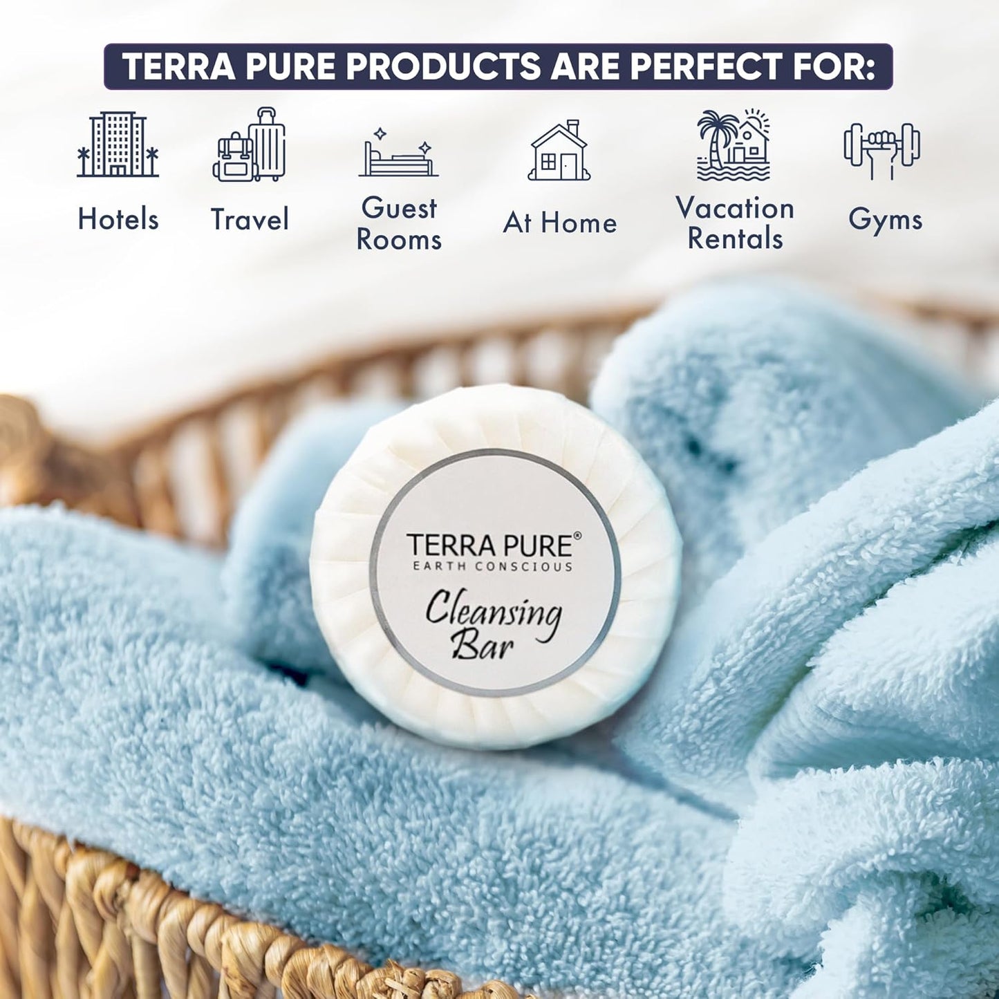Terra Pure White Tea & Coconut Soap | Travel Size Toiletries Bulk Set for Hotel Essentials | 0.6 oz Bar Soap | 300 Pieces