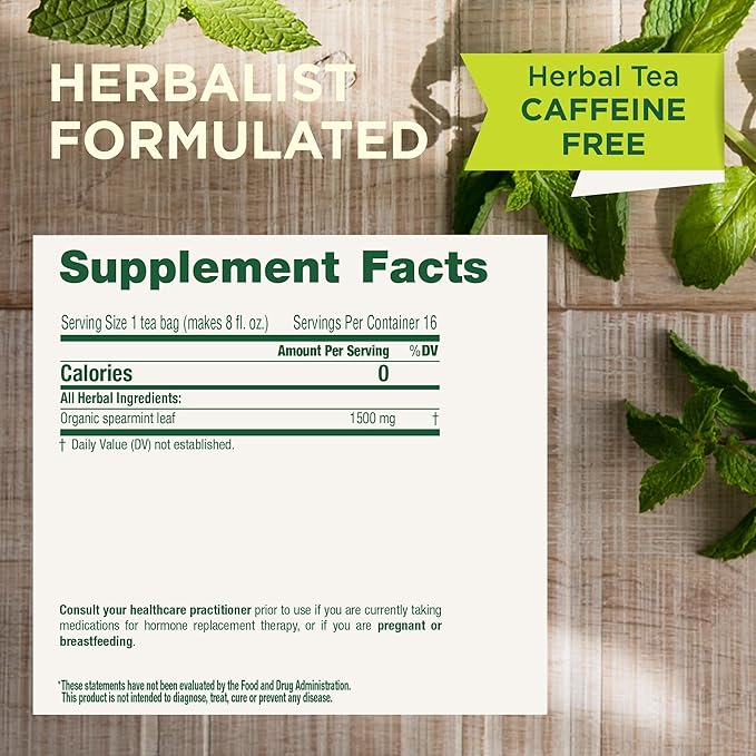 Traditional Medicinals Tea, Organic Spearmint, Supports Everyday Wellness, Healthy & Refreshing, 96 Tea Bags (6 Pack)