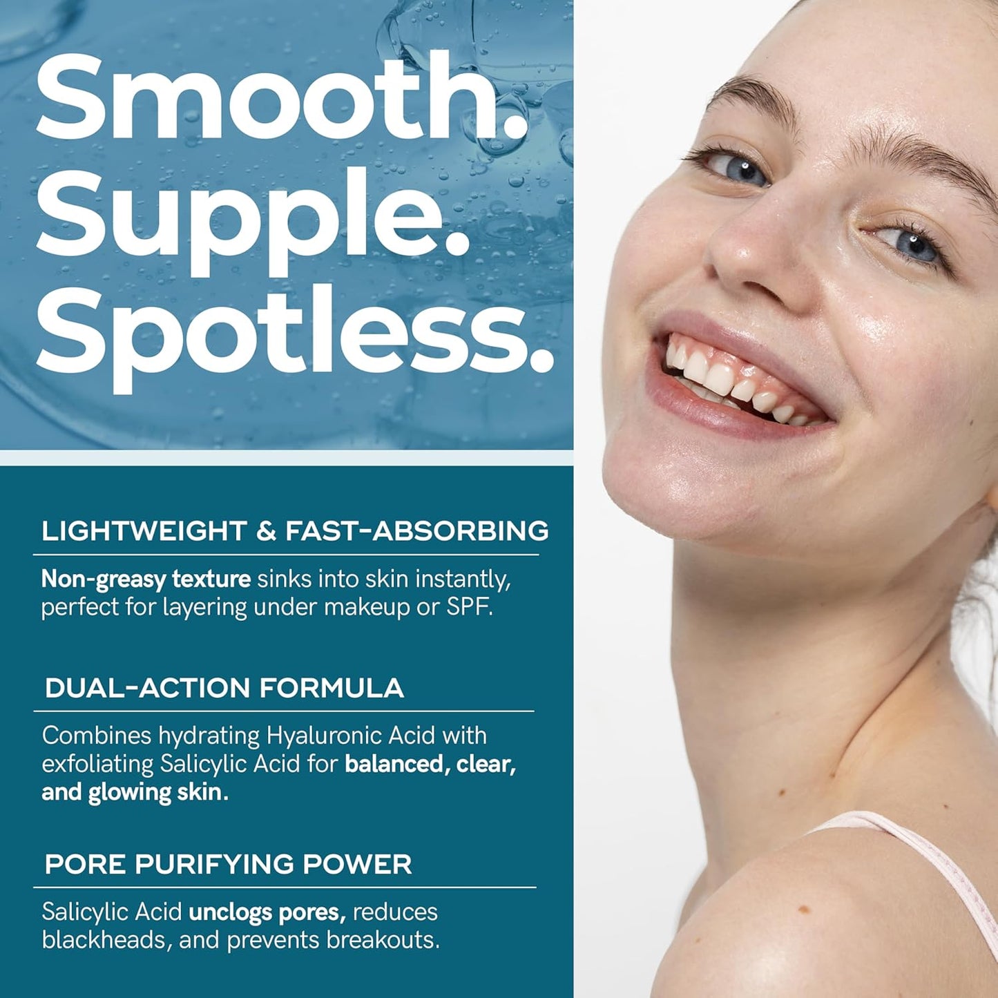 Envy Hyaluronic Acid Serum for Face - Pore Cleansing, Skin Tightening & Hydrating - Dermatologist Tested, Anti-Aging Facial Serum for All Skin Types - Cruelty-Free Korean Skin Care - 1.69 Fl. Oz